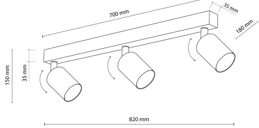 Faretto NEX 3xGU10/10W/230V beige