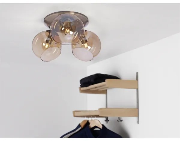 Cottex P2423AA - Plafoniera CAPELLA 3xE14/40W/230V Ø 37 cm fumé/marrone