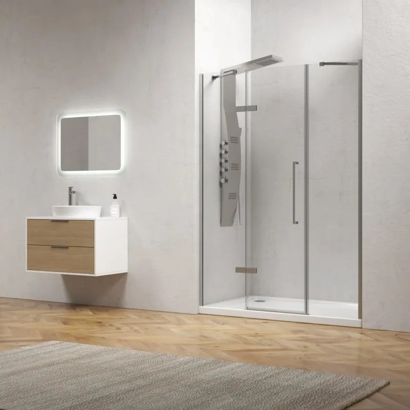 Porta doccia 130cm battente con 2 laterali fissi | KT6000 - KAMALU