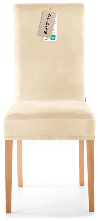 Set di coprisedia beige con rivestimento elastico per sedie 4 pz 48 cm Sento – Restilo