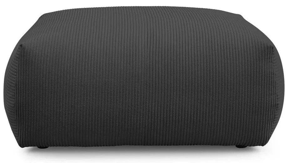 Poggiapiedi in grigio scuro con rivestimento in velluto a coste Voltaire – Bobochic Paris