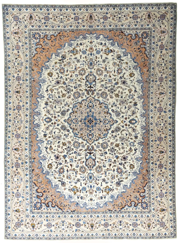 Kashmar Tappeto 290x390 Beige (Iran) Annodato A Mano
