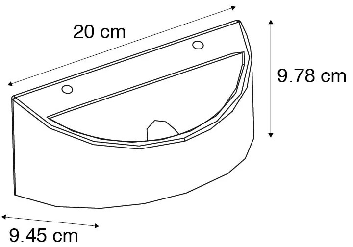 Applique da parete rustica in cemento semicircolare - Adelaide