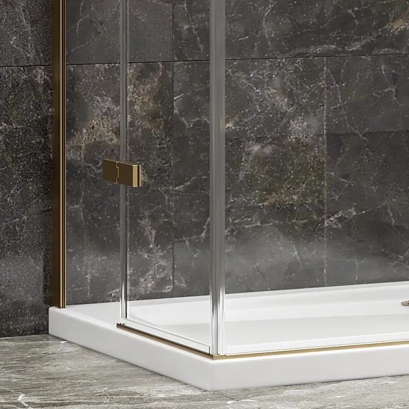 Box doccia 90x120 oro satinato doppio battente | KT1000G - KAMALU