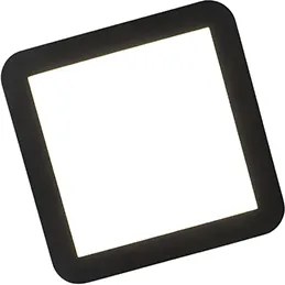 Plafoniera quadrata nera 22,5 cm incl. LED dimmerabile a 3 livelli IP44 - Steve