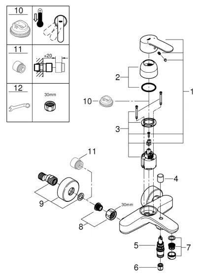 GROHE 33591002 - Miscelatore per vasca EUROSTYLE COSMOPOLITAN cromo lucido