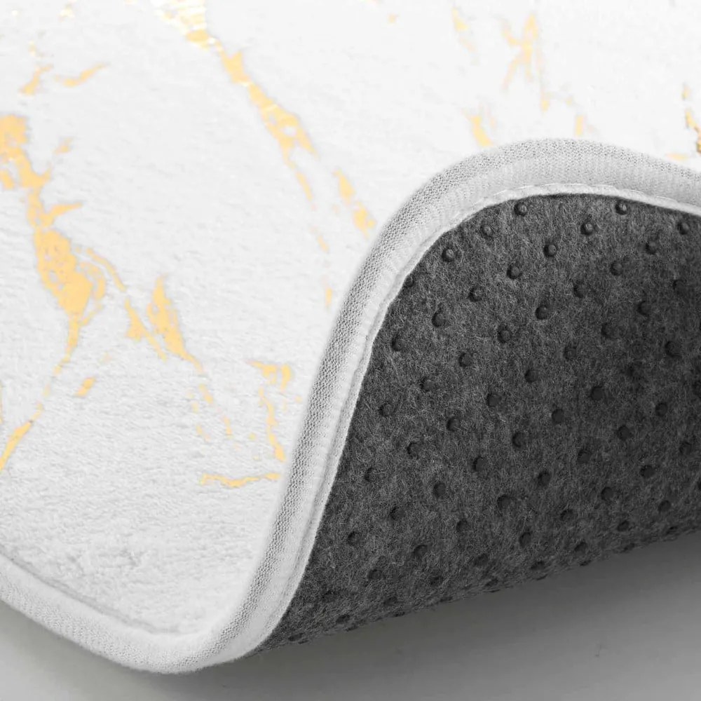 Tappetino per il bagno bianco/dorato 45x45 cm Aquamarbre – douceur d'intérieur