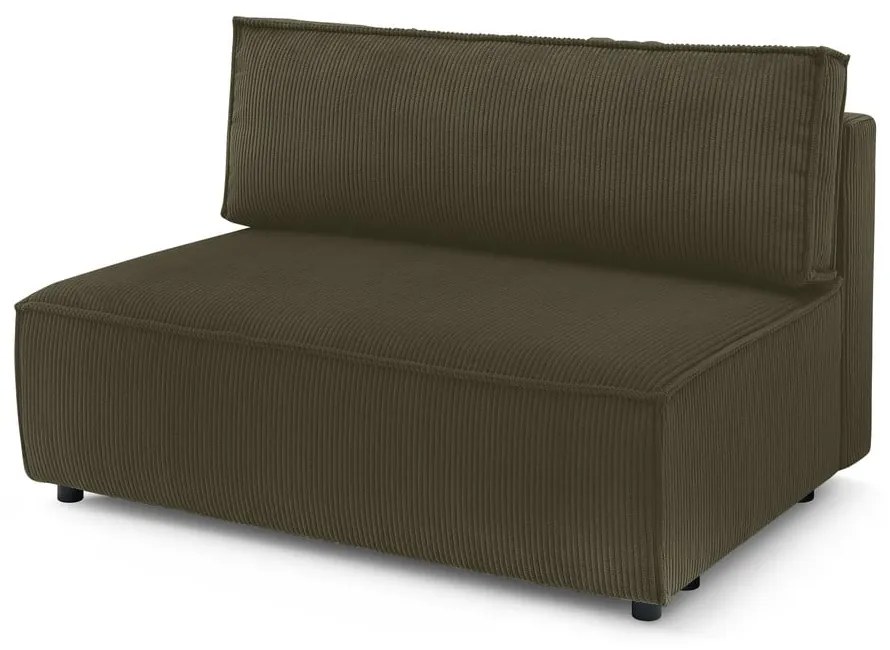 Modulo divano in velluto a coste verde chiaro, pezzo centrale Nihad modular - Bobochic Paris