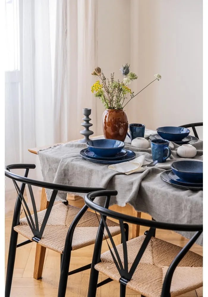 Set da pranzo in gres blu scuro 24 pezzi Glosia - Bonami Selection