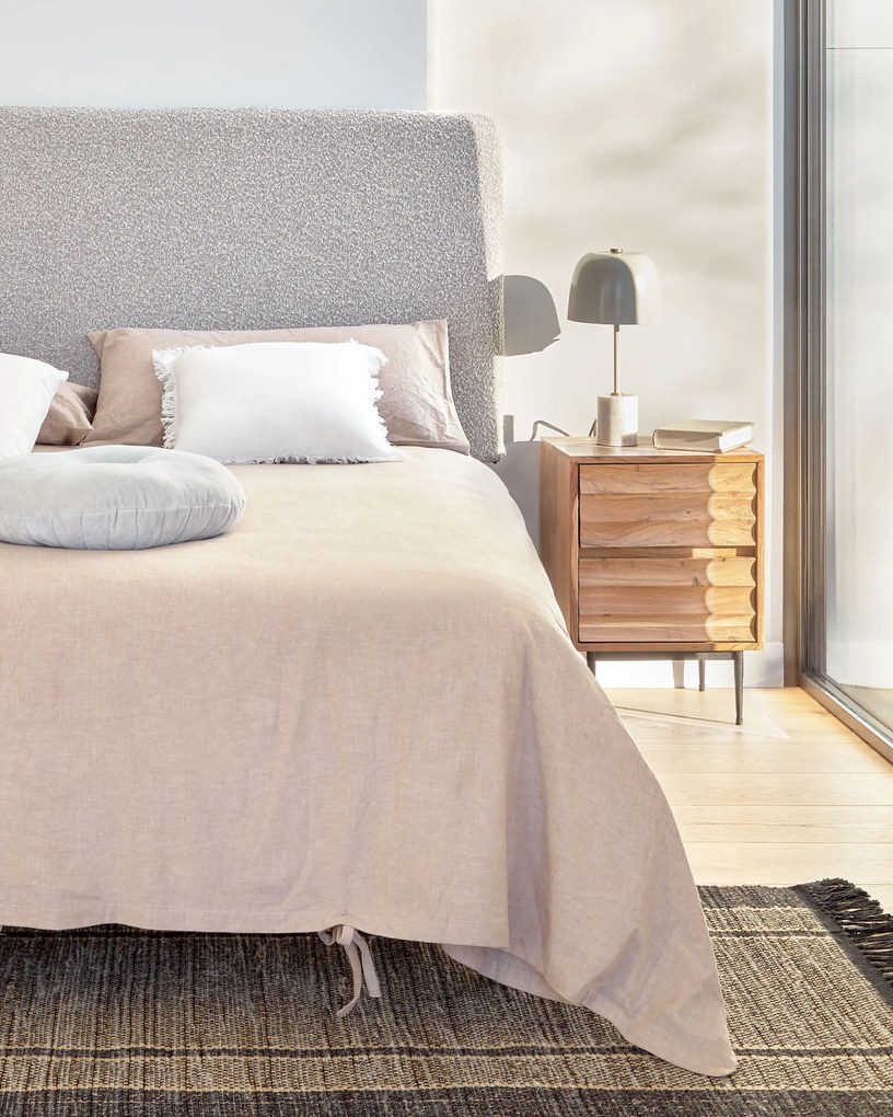 Kave Home - Testiera sfoderabile Dyla in shearling grigio chiaro per letto da 160 cm