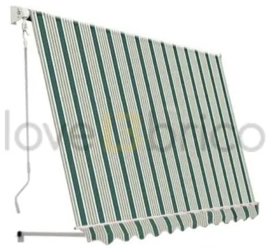 Tenda Da Sole Sangiorgio 300x250 A Caduta Senza Cassonetto Con Braccetti Telo Verde A Righe