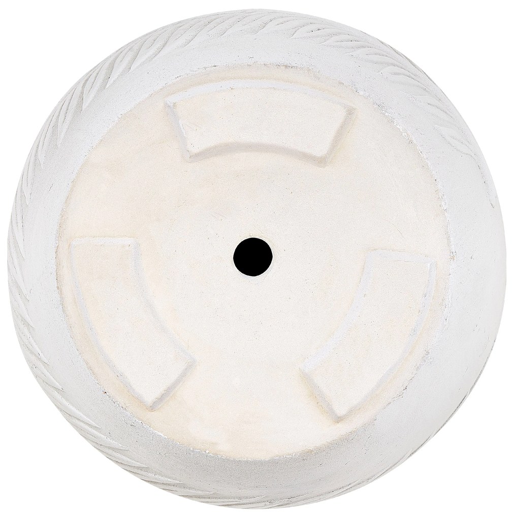 Vaso da fiori argilla bianco sporco 42 x 42 x 40 cm FTERO Beliani