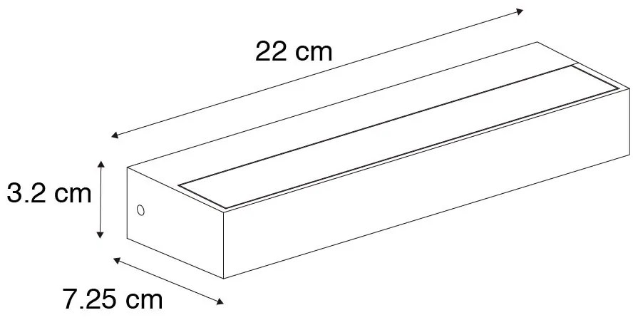 Lampada da parete moderna nera 22cm incl. LED IP65 - Hannah