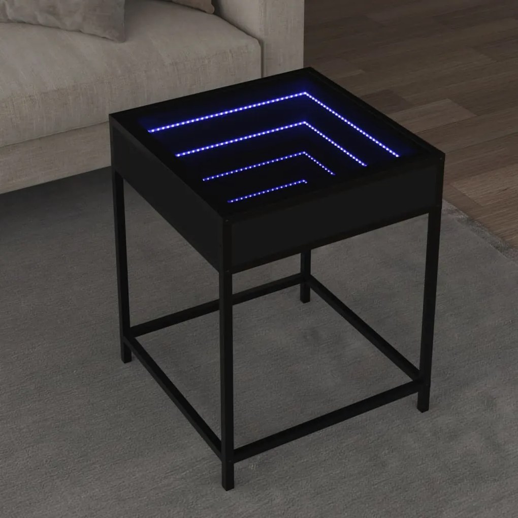 Tavolino Da Salotto Con Led Infinity Nero 40x40x51 Cm /