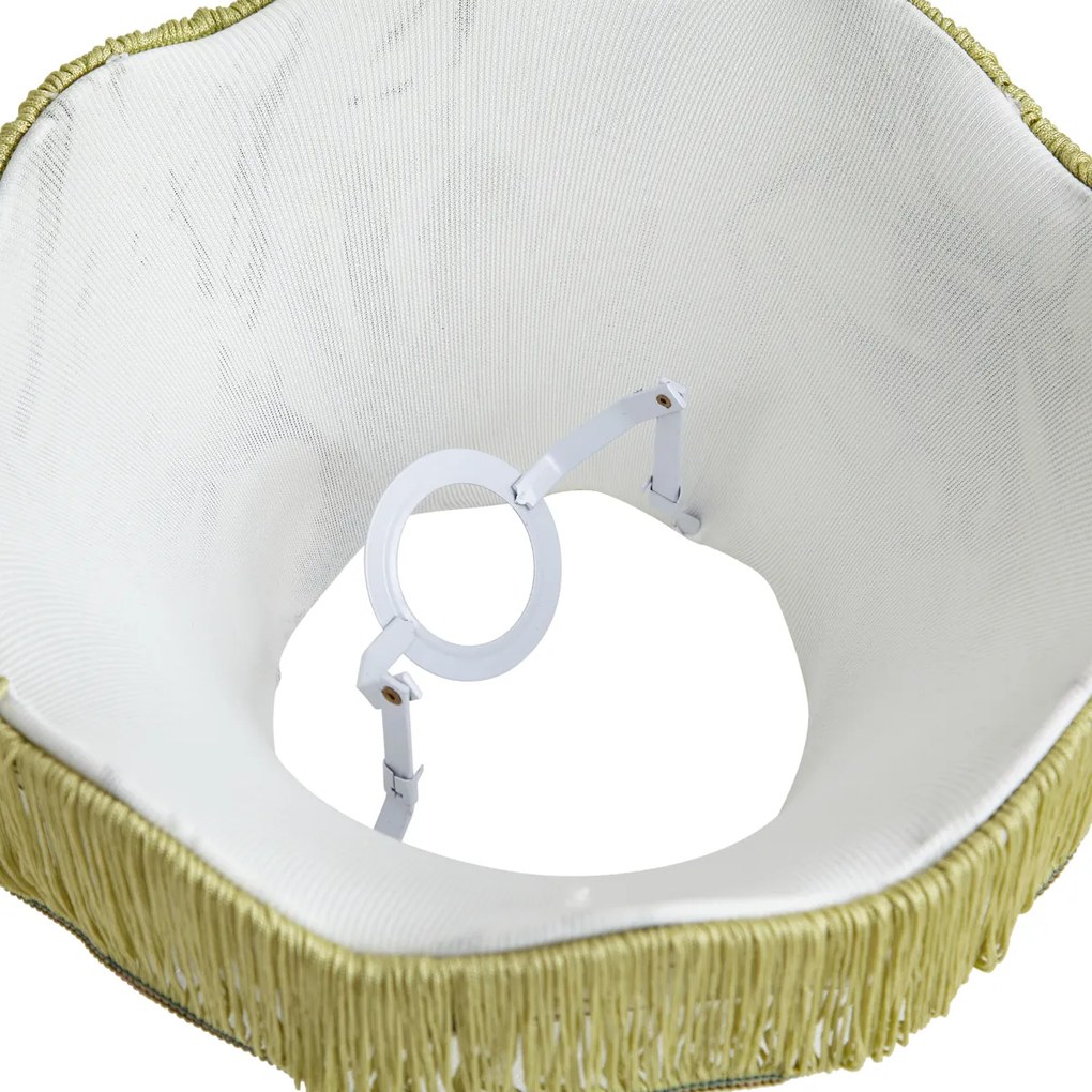 Paralume in tessuto con motivo a foglie e interno bianco 31,5/15/14 - Heritage