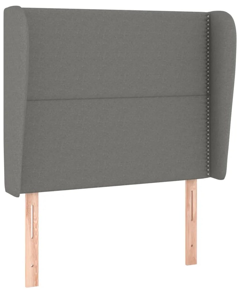 Testiera ad orecchio grigio scuro 93x23x118/128 cm in tessuto