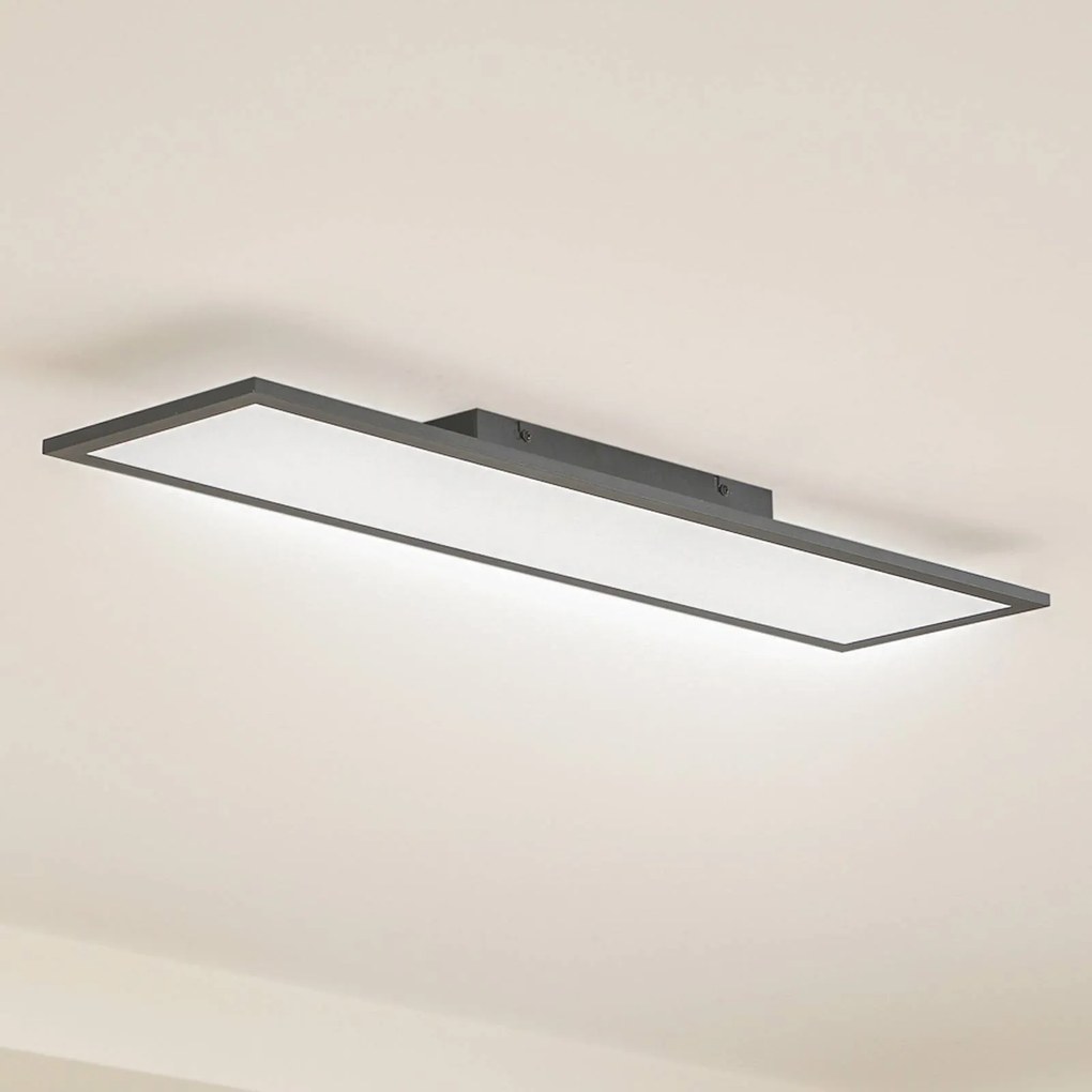 Pannello LED Lindby Enhife, nero, 80 x 20 cm, metallo, 4.000K