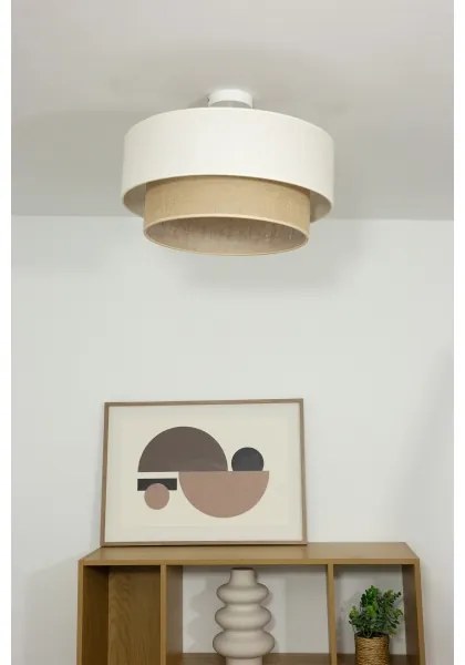 Lampadario a plafone NATIA 1xE27/60W/230V Ø 45 cm bianco/marrone