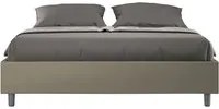 Letto matrimoniale senza rete imbottito 160x210 similpelle cappuccino Azelia