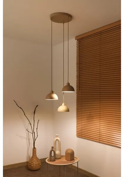 Duolla - Lampadario a cavo IRONLINE 3xE27/15W/230V beige