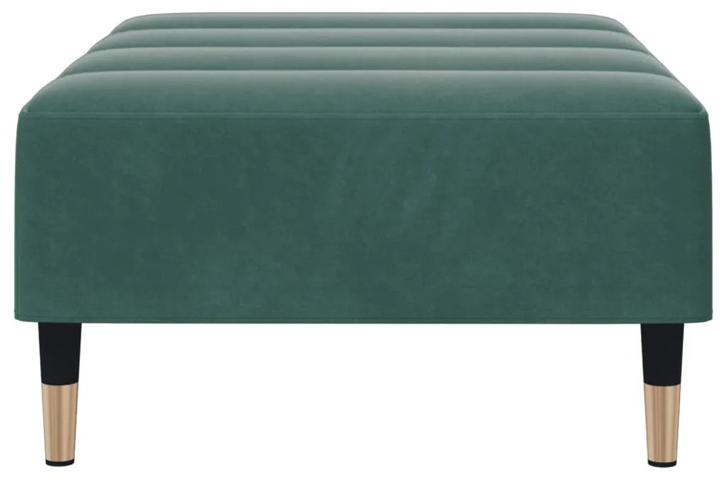 Poggiapiedi verde scuro 77x55x31 cm in velluto