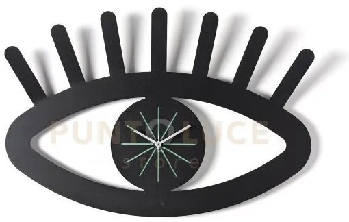 Orologio da parete di design ciclope nero/verde acqua in ferro 55x3...