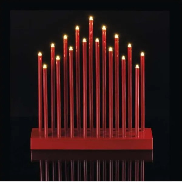 Candeliere natalizio LED 17xLED/3xAA rosso