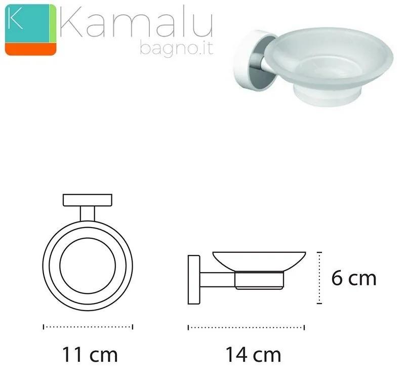 Kamalu - portasapone a muro colore bianco linea kaman lefo-100