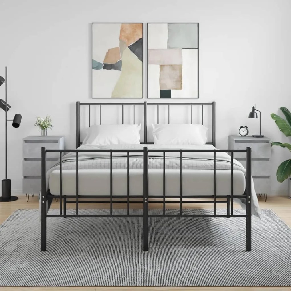 Comodini 2 Pz Grigio Cemento 40x35x69 Cm İn Legno Multistrato /