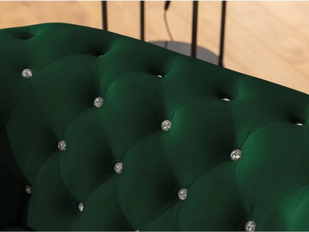 Divano angolare verde allungabile (con penisola a destra/a L) con rivestimento in velluto York Blik – Ropez