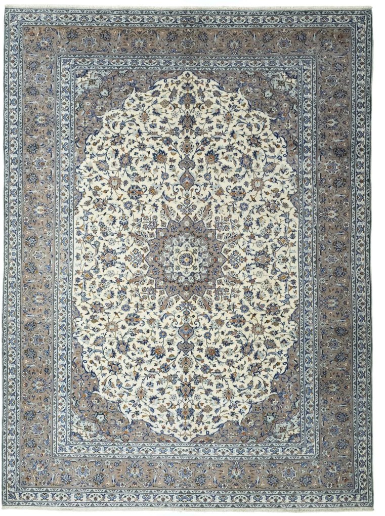 Kashan Tappeto 290 x 390 Beige (Iran) Annodato A Mano