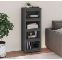 Libreria Grigia 50x35x125,5 cm in Legno Massello di Pino cod 9752