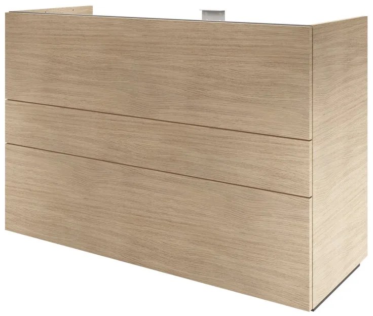 Mobile da bagno a terra L 120 x H 84 x P 48 cm rovere naturale, 3 cassetti Apertura push-pull SENSEA Neo Line, Maniglie acquistabili separatamente