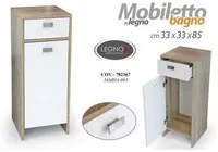 Mobile bagno bianco rovere 1 anta cm 33 x 33 x 85 salvaspazio