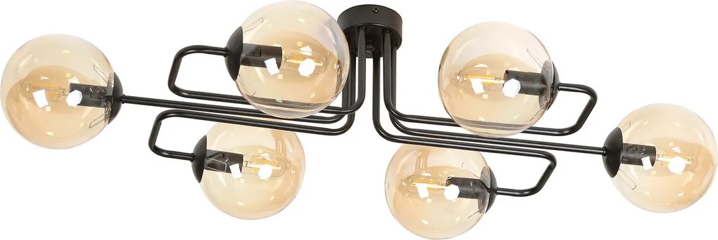 Lampadario da soffitto BRENDI 6 in acciaio e vetro 6xE14