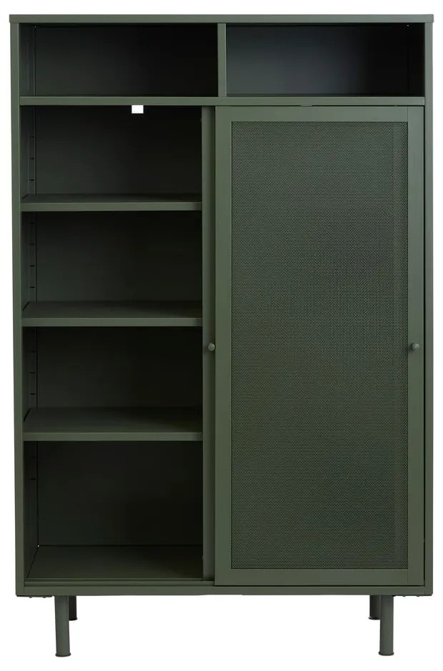 Armadietto in verde scuro in metallo con ante scorrevoli 90x140x40 cm Veep – Unique Furniture