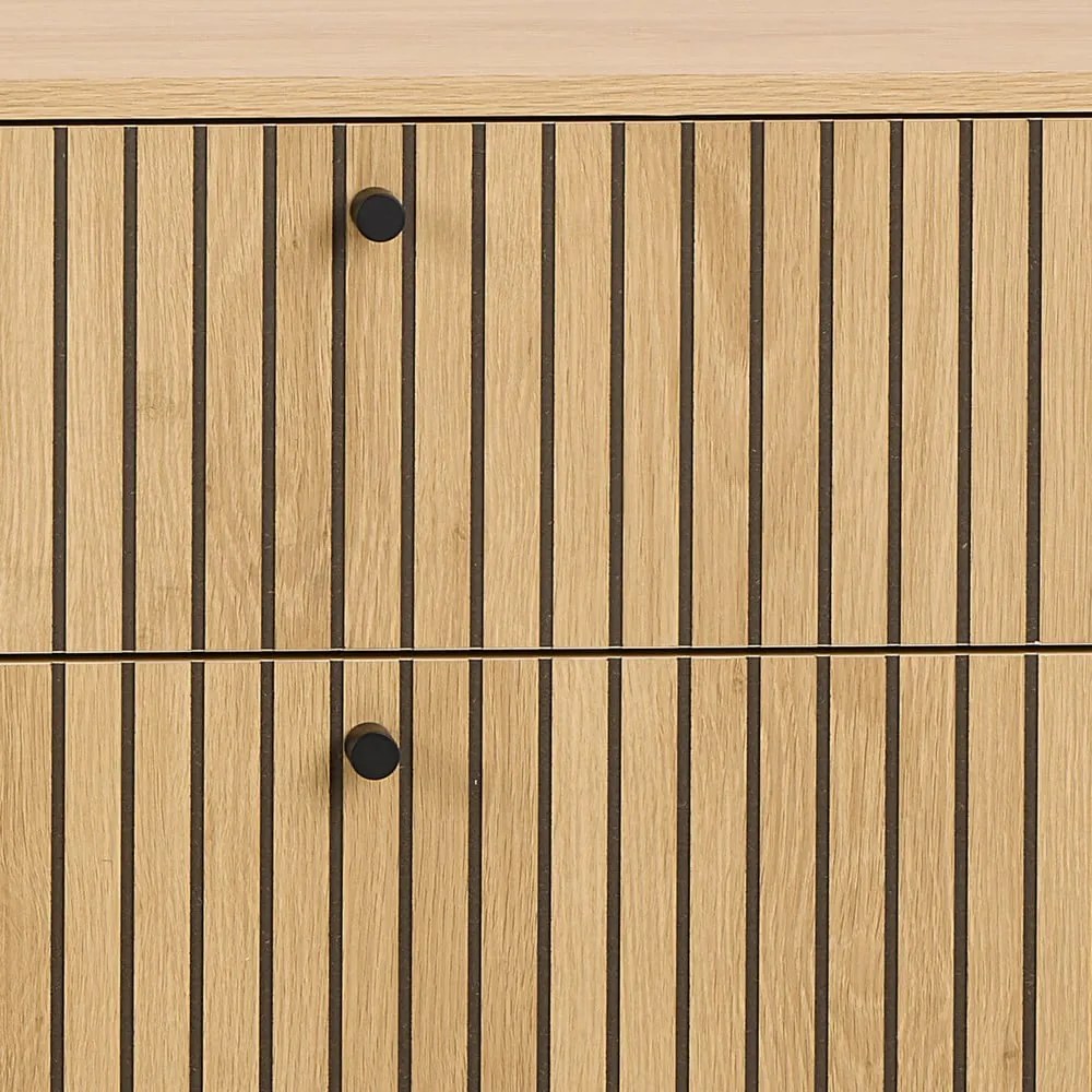 Cassettiera effetto rovere in colore naturale 158x80x40 cm Albany - Actona