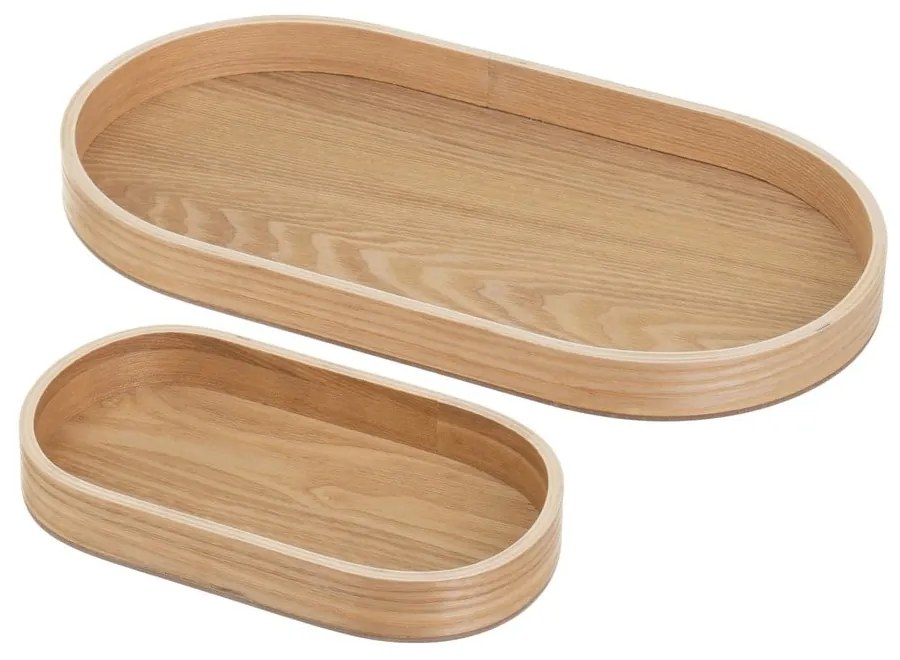 Vassoi decorativi in legno in set da 2 20x37 cm - Casa Selección