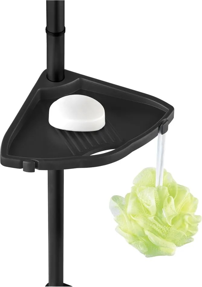 Mensola da bagno telescopica/ad angolo nera in plastica Compact – Wenko