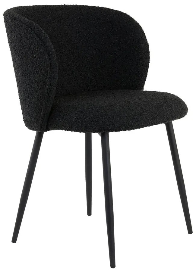 Sedia da pranzo nera in imbottito Elyna – Light &amp; Living