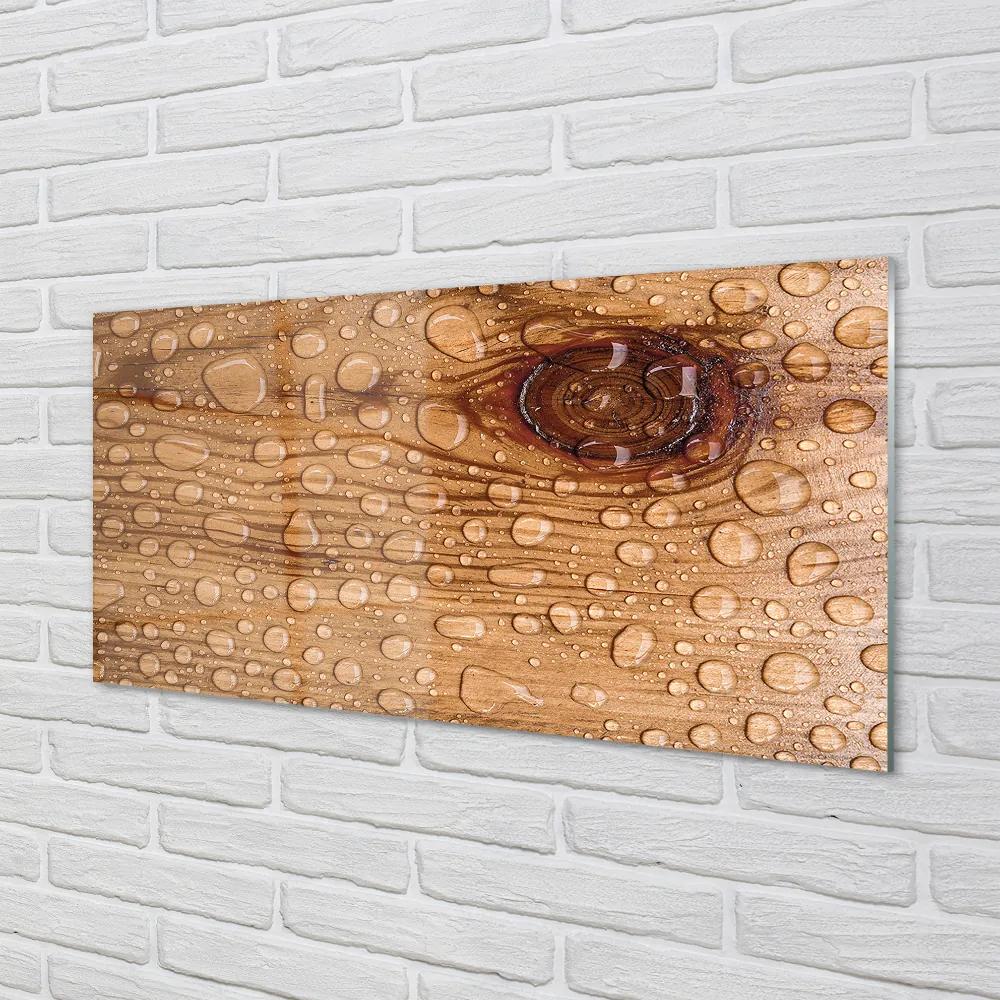 Rivestimento parete cucina Gocce d'acqua sul legno 100x50 cm