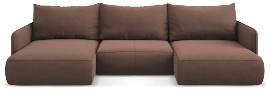 Divano angolare rosa allungabile/con contenitore Nanea – Makamii