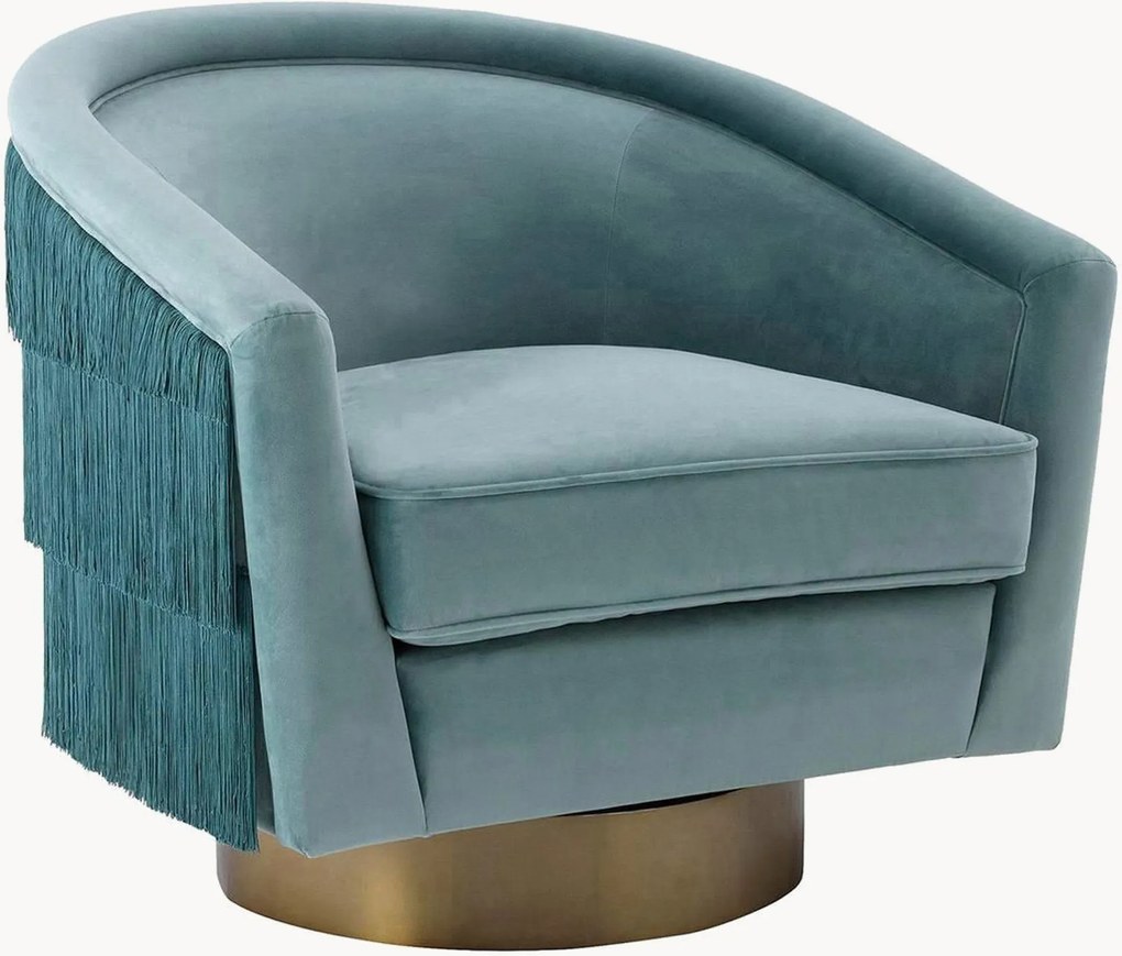 Poltrona girevole in velluto fatta a mano con imbottitura Le Vante