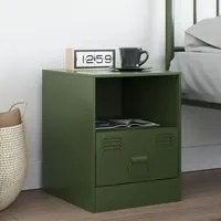 Comodino Verde Oliva 34,5x39x44 cm in Acciaio 841759