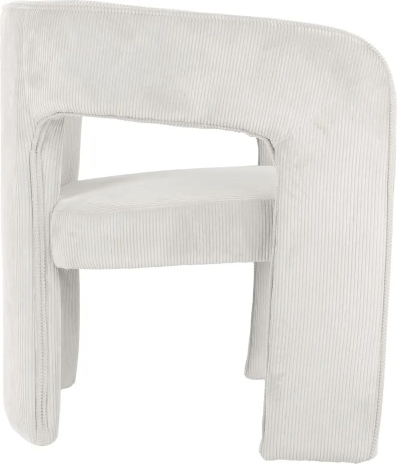 Poltrona in velluto a coste bianco Vigor - Leitmotiv