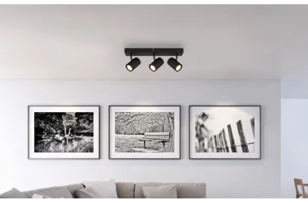 Globo 57918-3B - Faretto JAMES 3xGU10/25W/230V nero