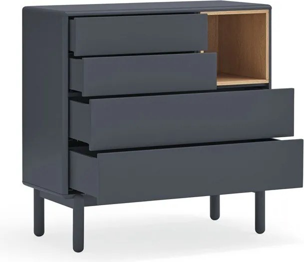 Cassettiera bassa grigio scuro 90x90 cm Corvo - Teulat