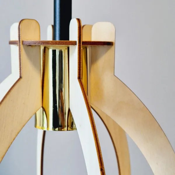 Lampadario a plafone LANDO 1xE27/15W/230V faggio