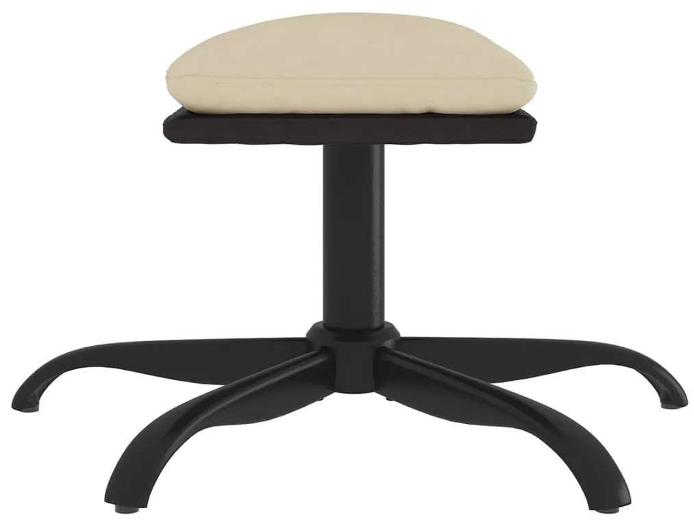 Poggiapiedi crema 60x60x36 cm in tessuto e similpelle