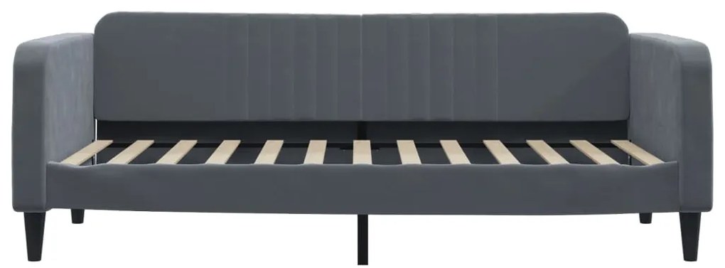 Letto da giorno grigio scuro 90x200 cm in velluto